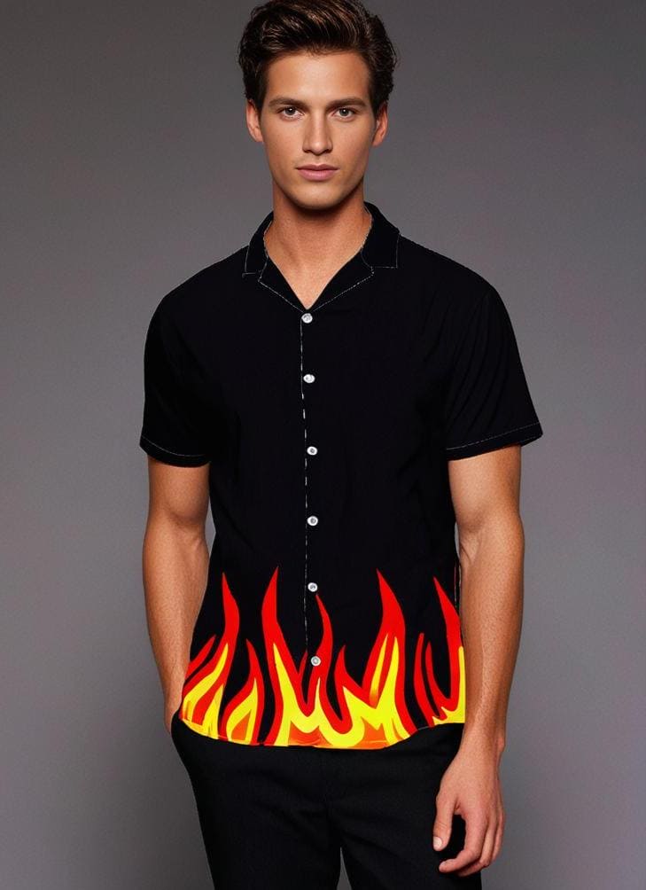 Fire Half Sleeve Shirt