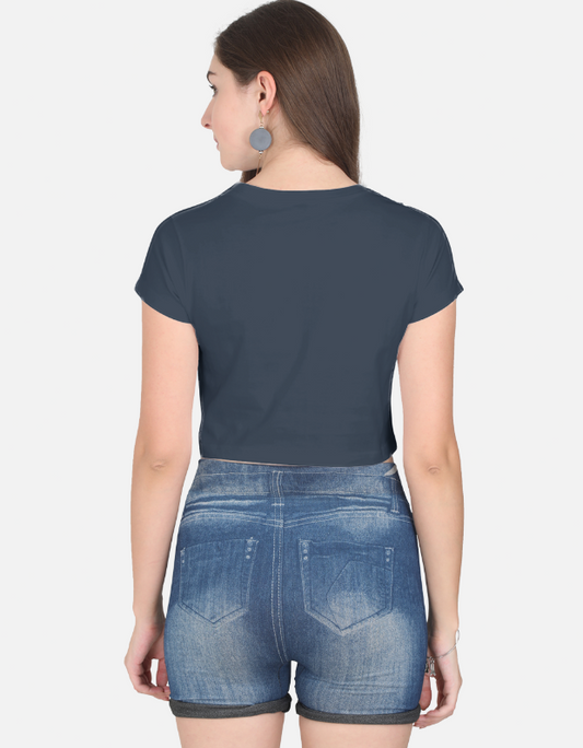 Navy Blue Crop Top