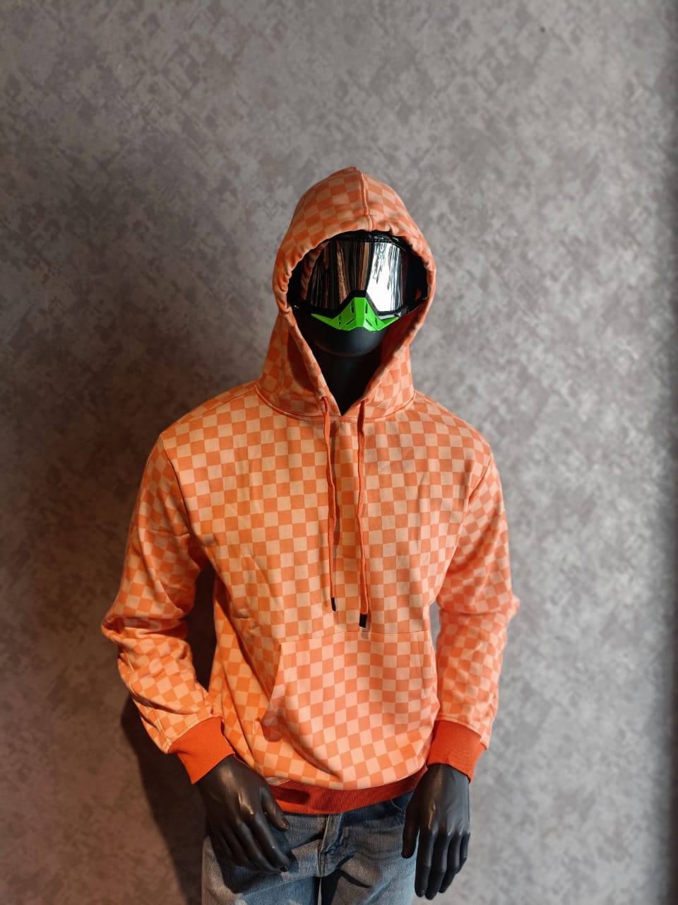 Orange Checker Hoodie