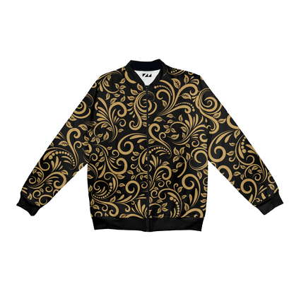 Golden Floral Bomber Jacket